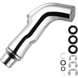 Hygie Rinse Universal Sink Sprayer Attachment for Faucet, Kitchen Side Sprayer Head Compatible with Delta, Moen, Kohler and Other OEM Brands Pull Out Spray Head, Nozzle Head Only, Chrome