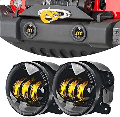 Samman 4 Inch LED Fog Lights 30W Yellow Amber Front Bumper Replacements Fog Lamps Compatible with Jeep Wrangler 2007-2018 Jeep Wrangler JK Unlimited JK …, Yellow