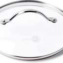 GreenPan 8.5" Universal Glass Lid with Stainless Steel Handle, Tempered Glass Lid for Frying Pan Skillet, PFAS-Free