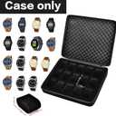 Comecase 15 Slots Watch Box Organizer/Men Watch Display Storage Case Fits All Wristwatches and Smart Watches up to 42mm - Black