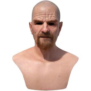 Latex Old Man Mask Halloween Realistic Human Full Head Mask for Halloween Carnival Costume Party (G)
