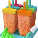 Popsicles Molds, Ozera Set of 6 Reusable Ice Pop Molds Easy Release Popsicle Maker Molds Cream Popcical Molds for Homemade Popsicles With Funnel & Cleaning Brush (Assorted Colors)