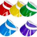 Yuanhe Clear Sun Visor Plastic Casino Dealer Poker Visors Beach Sunhat for Women UV Protection 5PCS (One Size, Multicolor)