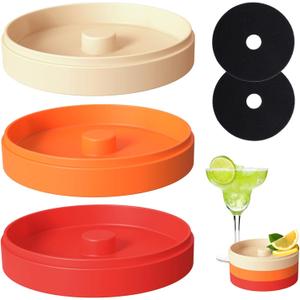 Margarita Salt Rimmer Set,3-Tier Sugar Rimmer for Cocktails, Bartender Tool with Salt Box Spice Container for Margaritas, Bloody Marys and Gimlets(With 2 Sponges