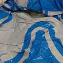 Sloosh Inflatable Pool Floats Lounger - Pool Floaties Blow Up Air Sofa Floating Chair with Big Backrest, Heavy Duty River Tubes Summer Lake Beach Water Float Raft Floaty for Adults (Blue White)