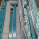Adjustable Gymnastics Bar for Kids with Mat - Sturdy Kip Bar with Rings, Horizontal Bar for Home Training, 3'-5' Height, Ages 3-15, 250 LBS Capacity, Easy Assembly. Teal