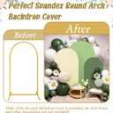 OurWarm Arch Cover Set of 3, 4FT 5FT 6FT Round Arch Backdrop Covers, Spandex Arch Stretchy Backdrop Cover Fabric for Birthday Party Baby Shower Wedding Arch Stand Decorations (Green Series)