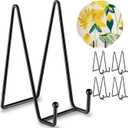 Plate Stands for Display, 5 Pack 6 Inch Plate Holder Display Stands, Metal Frame holder stand for Book, Picture, Decorative Plate, Photo and Platter, Tabletop Art