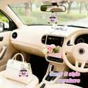 2 x Valentines Day Gift for Newlyweds  Our Adventure Awaits Wooden Car Ornament, Romantic Keepsake for Wedding Couples, Bridal Shower or First Valentine Engaged (Pink)