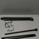 KXLife 2 Pack Small Curtain Rod 18-30 Inch, 1/2" Diameter, Cafe Door Curtain Window Rod, Adjustable Drapery Rods with Brackets (Black)