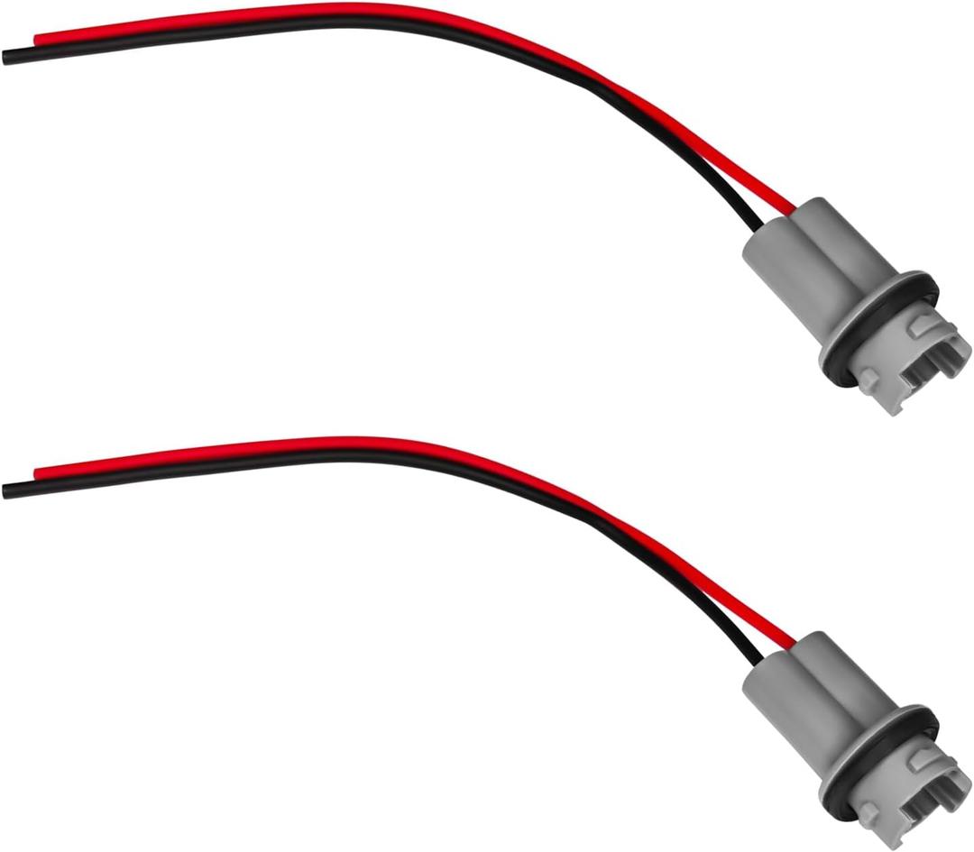 2PCS Turn Signal Socket Tail Light Harness T13 T15 T10 194 Brake Side Marker Light Socket License Plate Harness Pigtail Bulb Adapter for GM Chevrolet (Grey)