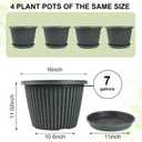 Large-Planter-Indoor-Outdoor Plant Pots, 16 inch 4 Pack Plastic Flower Pots with Saucer And Drainage Holes, Modern Garden Planters For Planting Medium Large Plants, Decorative Resin Garden Pots