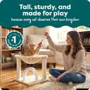 FurHaven 17.3" Tall Cat Scratching Post Tower for Indoor Cats, Sisal Cat Tree, Tiger Tough Hammock Interactive Playground, Toys & Perches for Cats, Sisal, Cream