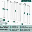 Fairy Baby 40.5" Tall Baby Gate for Stairs 29.5"-40.5" Wide Dog Gate Indoor, White