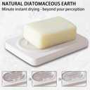 Coengwui Diatomite Soap Dish for Kitchen Organizer, Quick Dry Sink Caddy Holder for Sponge, Brush, Toothbrush - Fast Absorbing Stone Tray (Beige, 4.8" x 3.1")