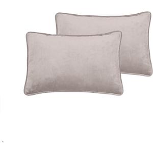 Sherry Kline Elite Velvet Corded-Edge Pillow Covers, Decorative Throw Pillow Covers for Your Living Room and Bed (Set of 2, Light Grey, 13x19)