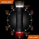 2in 1 Rechargeable Helmet Light with Bracket Mount Night Bike Light Riding Safety 5 Warning Light Modes IP66 Waterproof Bicycle Light, 360 Rotatable Front Rear Lights, Mountain Bike Headlight
