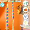 12 Pcs Rainbow Pride Stripe Taper Candles Decor Rainbow Gay Pride Burning Candles 10 Inch Tall Gay Pride Candles Set for Gay Lesbian Celebration Gifts