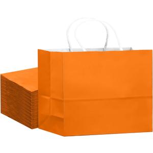 qiqee 24PCS Large Gift Bag with Handles Bulk 13"x4.5"x10" Gift Bags Salmon Bags Multiple Uses (32x11x25cm,Wide Large)