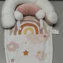 Aila+Aiden 2-in-1 Tummy Time Mat and Seated Support with Two Toys  for Newborns and Babies  Includes Detachable Cushion for Supervised Play & Head/Neck Development (Blush)