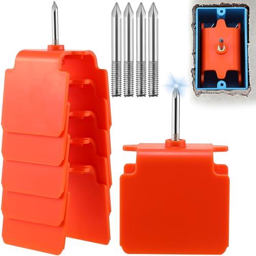 Dreyoo 6 Pack Outlet Marker for Drywall, Blind Mark Dry Wall Electrical Box Locator Tool for Drywall Installation, Drywall Outlet Markers with Metal Tip for Single Gang Outlets Box Wire Protection