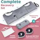 Zomaple Mastectomy Recovery Pillow with Strap, Swirly Gel Pack, Seat Belt Cover & Shower Lanyard Post-Op Essentials, Breast Augmentation/Reduction & Recovery Supplies Washable Cover for Comfort