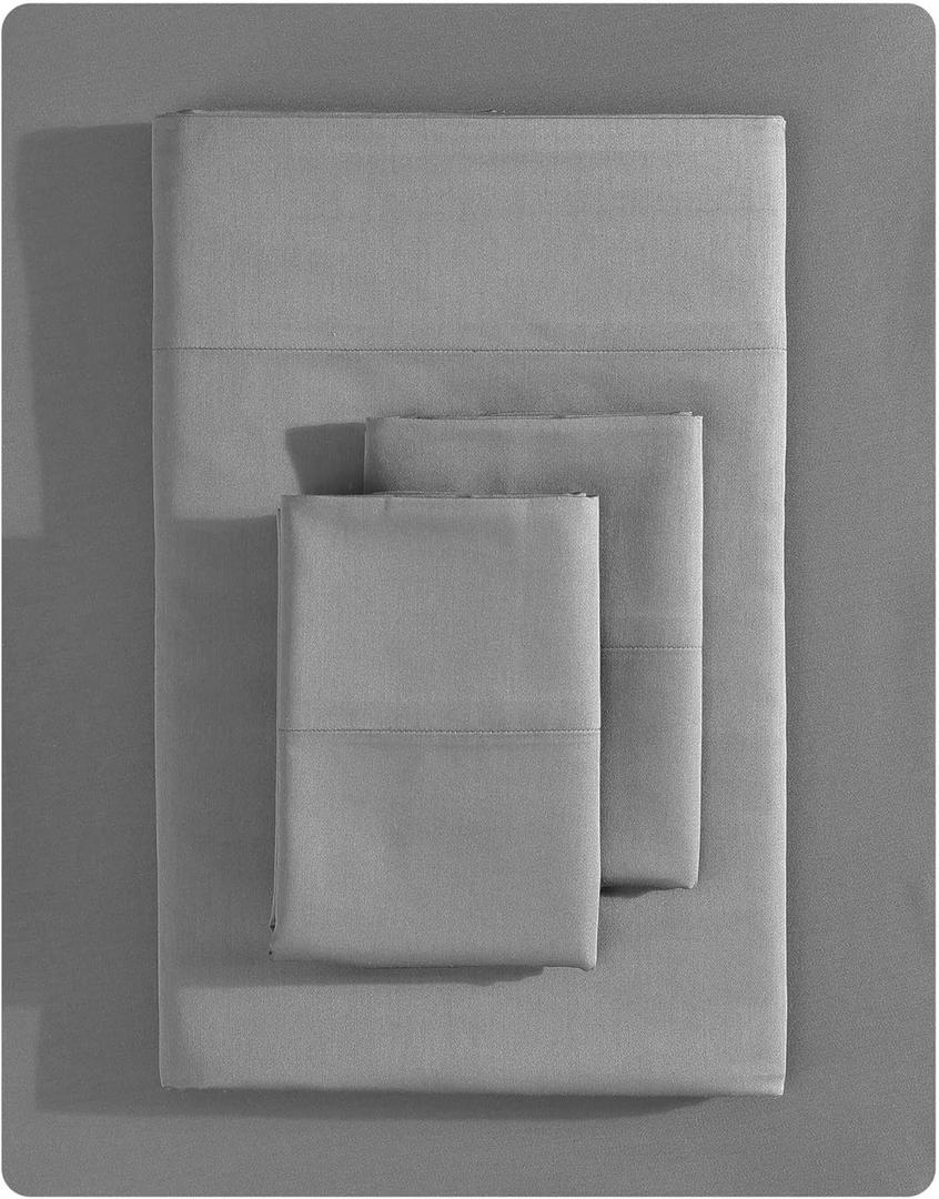 Vera Wang - King Size Sheet Set, Soft & Smooth Sateen Cotton Blend Bedding, Deep Pocket, 800 Thread Count, Bed Sheets with Fitted Sheet & Matching Pillowcases (Charcoal)