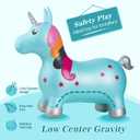 INPANY Bouncy Unicorn Hopper, Horse Hopper, Bouncy Inflatable Animal Ride-on Toy for Children, Boys and Girls, Toddlers (Pump Included)