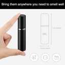 Zonon 56 Pieces 5ml Refillable Perfume Atomizer Mini Refillable Spray Perfume Bottle Portable with 56 Pieces Refill Pump Dispenser Pump Transfer Tool for Outgoing Valentine's Day(Black)