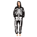 Spooktacular Creations Skeleton Costume - Unisex Adult Pajamas Plush Hoodie for Halloween and Themed Parties, XL