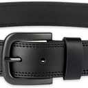 Dickies mens Genuine Leather Belt Durable Casual Style, Regular & Big and Tall Sizes (Black, L)