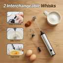 Upgraded Rechargeable Milk Frother Handheld, 3-Speed Electric Frother with 2 Whisks (Frother & Egg Whisk),304 Stainless Steel Drink Mixer for Coffee, Cappuccino, Hot Chocolate, Ideal Christmas Gift (Silver Charging Edition)