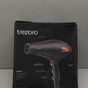 TREZORO Professional Ionic Hair Dryer for Salon - 2200W Powerful Blow Dryer - Lightweight Travel for Normal & Curly Hair Includes Volume Styling Nozzle (Premium Jet Black)