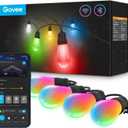 Govee Smart Outdoor String Lights H7021, RGBIC Warm White 96ft (2 Ropes of 48ft) LED Bulbs for Outdoor Decorations, WiFi Patio Lights Work with Alexa, Google, APP Control, IP65 Waterproof