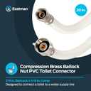 Eastman 20 Inch Flexible Toilet Connector, 7/8 Inch Ballcock x 3/8 Inch Compression Inlet Connection, 48175