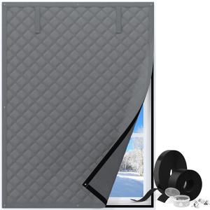 Thermal Window Cover for Winter, 38" X 62" for Window Insulation for Winter, Oxford Cloth Cotton Layer Thermal Window Cover to Keep Heat, Window Insulation Kit Fits Up to 3 x 5 Ft Window