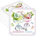 50pcs Mahjong Cocktail Napkins, Blue Pink Bows Mahjong Party Disposable Paper Napkins for Gift Wedding Bridal Shower Birthday Game Night