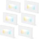CLOUDY BAY Dimmable Upgraded 3 Color 120V LED Indoor Outdoor Step Lights,3000K/4000K/5000K 3W 100lm,Stair Light,White,6 Pack