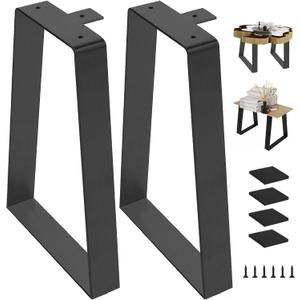 19 '' Trapezoid Metal Table Legs, Heavy Duty Replacement Furniture Feets for DIY Coffee Tables, Modern Desks, Night Stands, Bench, Sofa, Dining Desk Legs Set of 2(Bear Up to 400lb)