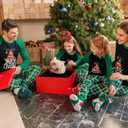 Haloumoning Family Christmas Pajamas Matching Sets Xmas PJs Sets Holiday Jammies Sleepwear Black