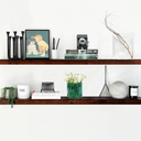 Homeforia 48 inch Walnut Floating Shelf, High End Solid Real Wood Large 48inch Floating Shelves for Wall, Dark Brown 48 inches Long Floating Shelves, Heavy Duty Bracket, 48 X 6.5 X 1.75 inch, Set of 2