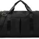 ZUEVI Sports Gym Duffel Bag for Men or Women Waterproof Weekender Travel Bag with Shoes Compartment Dry and Wet Separation for Training Swim Yoga(Black)