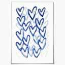 Trend Blue Preppy Heart Wall Art Minimalism Abstract Canvas Print Aesthetic Room Decor Kids Bedroom Painting Preppy Abstract Posters Blue Aesthetic Nursery Decor 16x24inch Unframed (24L" x 16W")