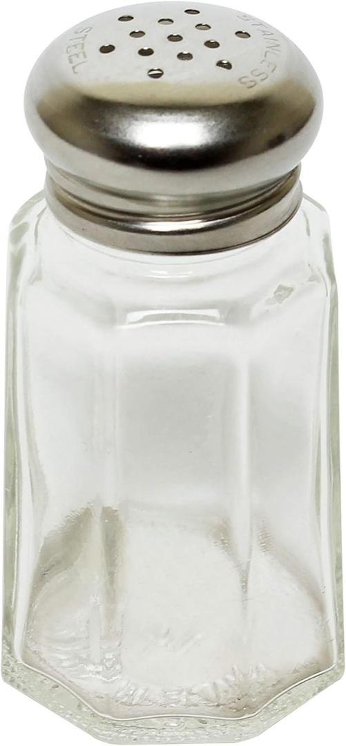 Thunder Group Paneled Cap Salt and Pepper Shakers (6 Pack), 1-1/4 oz, Clear