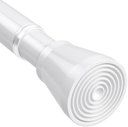 White Tension Curtain Rod for Windows 28 to 48 Inch,7/8"Small Shower Curtain Rod for Bathroom,Pressure Spring Tension Curtain Rod No Drilling for Closet Doorway Kitchen