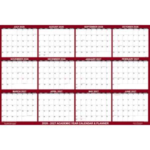 32" x 48" SwiftGlimpse 2026-2027 Academic Wall Calendar Dry Erase Erasable, XLarge, Wet & Dry Erase Laminated, Yearly Planner, JULY 2026 to JUNE 2027 ONLY