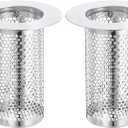 uxcell 2 Pack Shower Drain Strainer, 3.1" x 2.2" Stainless Steel Floor Drain Strainer Deep Sink Hair Catcher for Kitchen Bathroom Balcony Floor Drain, Fit Hole Size from 1.4" to 2"