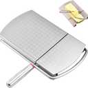 Stainless Steel Cheese Slicer - Cheese Cutter Board with Blade for Block Cheese, Handheld Cheese Cutters with Cut Grid Lines for Block Cheese Butter, Vegetables, Fruit, 8.66x4.92in