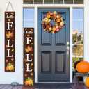 Hello Fall Wooden Porch Sign 45.2"H Large fall welcome sign for front porch Autumn Yard door decorations outdoor (Maple Leaf)