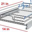 Pull Out Cabinet Organizer, Heavy-Duty Metal Sliding Drawer Shelf for Kitchen Cabinets, Chrome, Doesn't Include Door Fittings (14 * 21 IN)